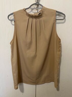 SHEIN Women's Mock Neck Sleeveless Beige Top Size M